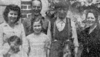 Gaston Duneau and his family, with W Pryer one of the many aviators he helped (RduC)